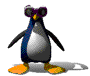 Animated Tux which is reading with funny glasses